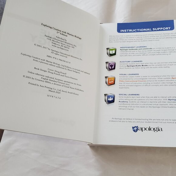 Apologia Set of Marine Biology Textbook and Student Notebook - Picture 2 of 11